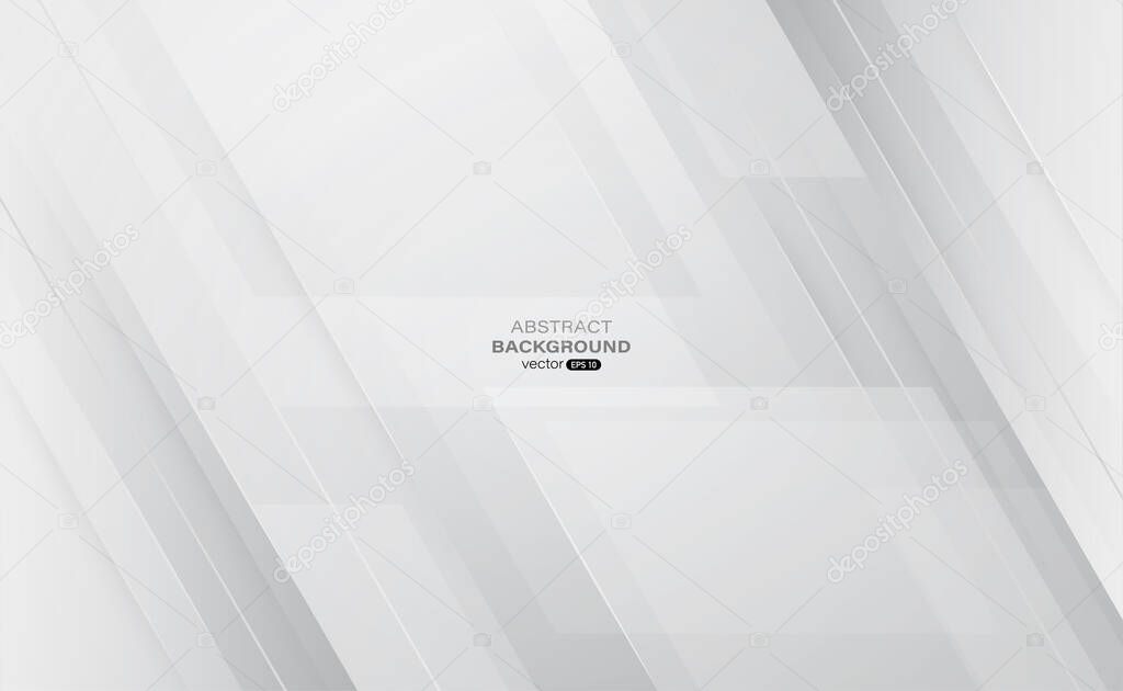 Gray geometric background. Abstract geometric shapes with lines and light composition. Vector illustration
