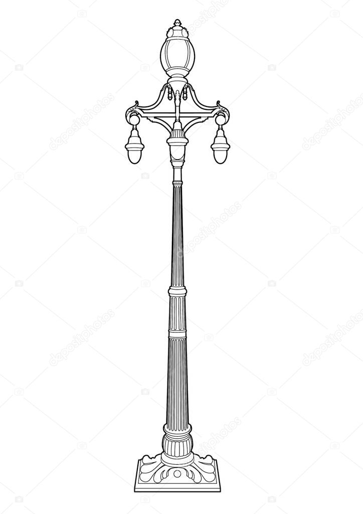 Vector illustration of vintage lamps, EPS 10 file