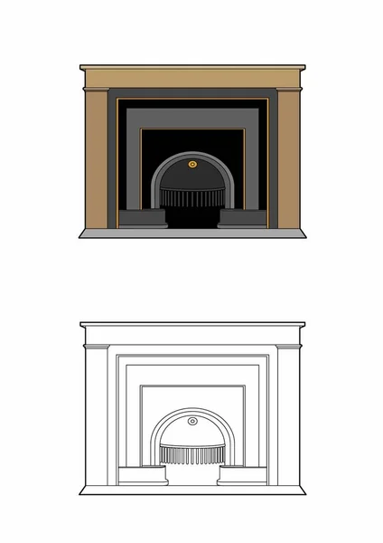 Ilustración Vectorial Una Chimenea Antigua Archivo Eps — Archivo Imágenes Vectoriales