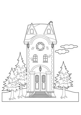 Bir Noel evinin vektör çizimi, EPS 10 dosyası