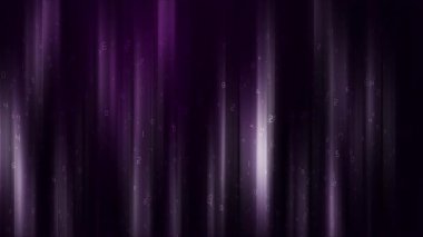 Dikey ışık demetleri ve yüzen sayılarla soyut dijital yağmur. Gelecekçi ve siber temalı tasarım. Döngü canlandırması.