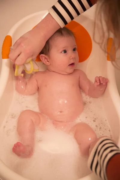 Baby having a bath — Stock Photo, Image