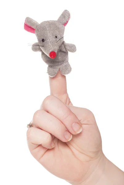 Single mouse finger puppet — Stock Photo, Image