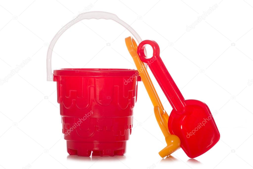 plastic bucket and spade