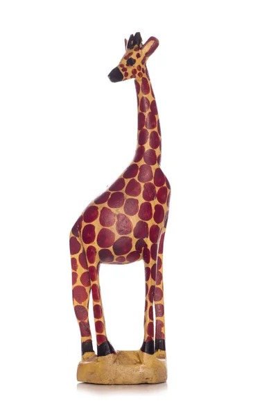 Dřevěná žirafa Africká ozdoba — Stock fotografie