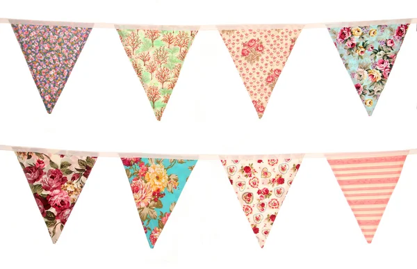 Bunting floral sobre fondo blanco —  Fotos de Stock