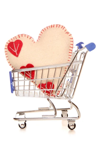 Liefde om te winkelen winkelwagen — Stockfoto