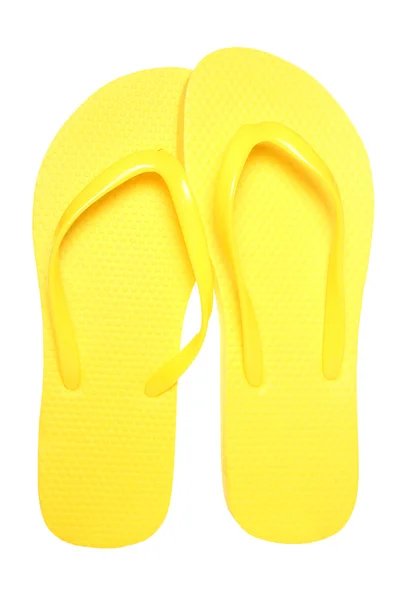 Par de chinelos amarelos — Fotografia de Stock