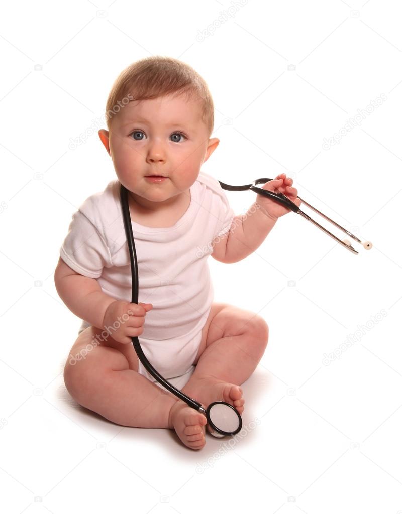 Baby girl with stethoscope
