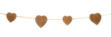 Wooden hearts garland clipart