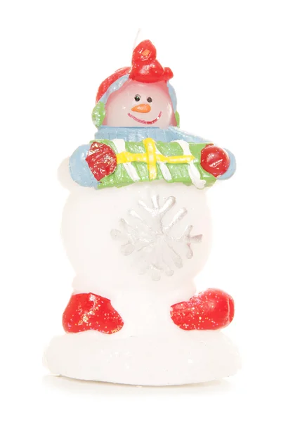 Funny snowman candle — Stock Photo, Image