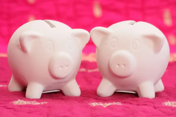 Twee gewone piggy banks — Stockfoto