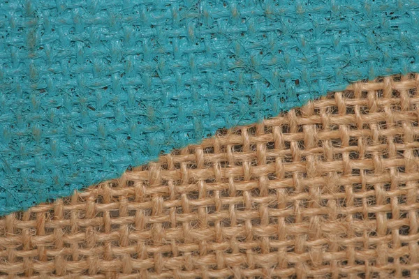 Blå målade och normal hessian canvas abstract — Stockfoto