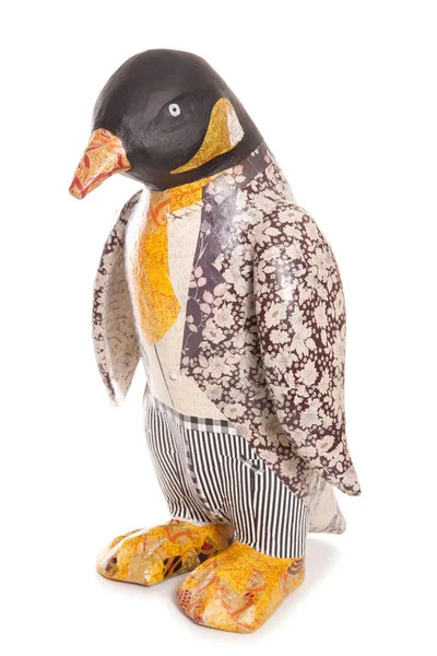 Decopage penguin in floral wedding suit — Stock Photo, Image