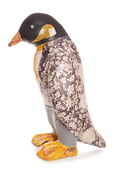 Decoupage penguin in floral wedding suit — Stock Photo, Image