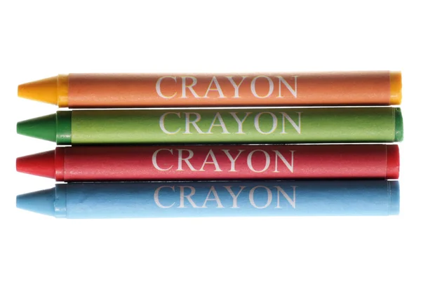 Line of mixed crayons — Stock Photo, Image