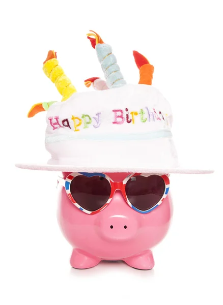 Piggy bank verjaardag — Stockfoto