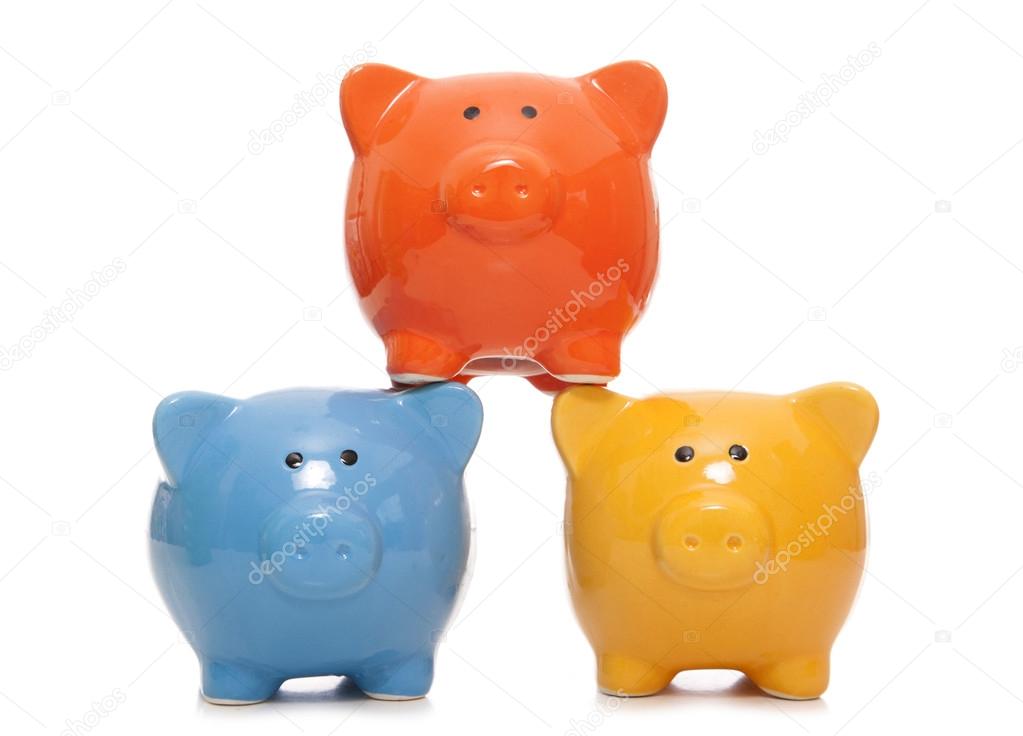 three piggy banks