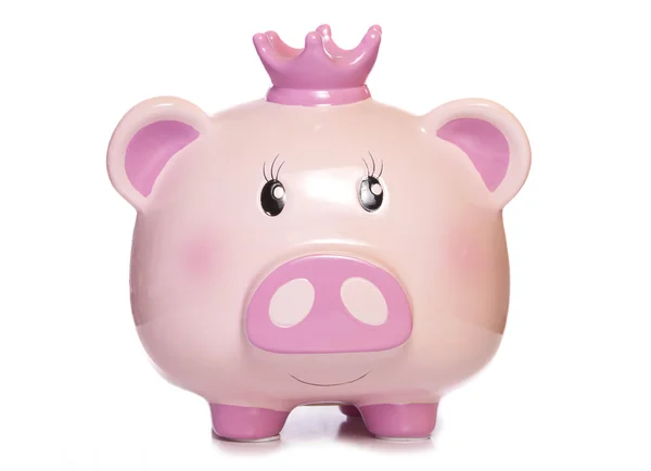 Szczęśliwy różowy świnia piggy bank — Zdjęcie stockowe