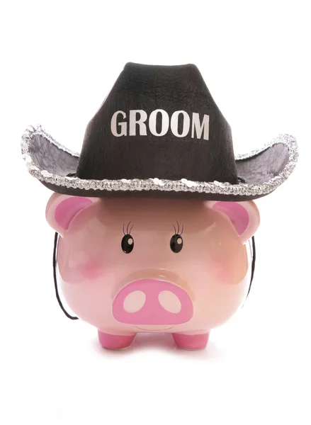 Geld besparen op een hert partij piggy bank — Stockfoto