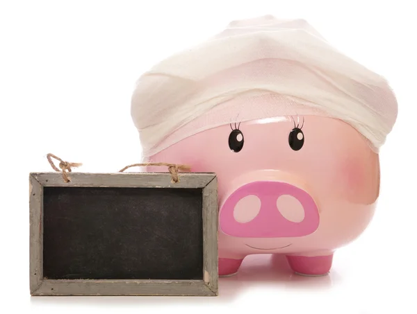 Cost of health insurance piggy bank — Stock Photo, Image