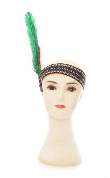Mannequin hoofd met rode Indische hoofdband — Stockfoto