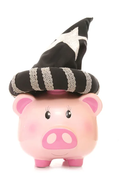 Wizard piggy bank — Stockfoto
