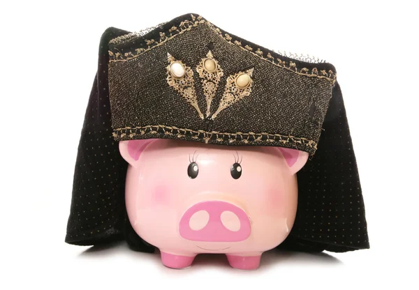 Purceluş bancă poartă tudor headdress — Fotografie, imagine de stoc