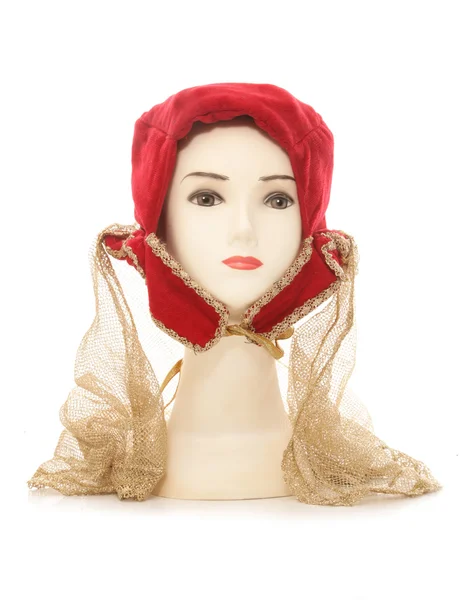 Tudor headdress kafayla manken — Stok fotoğraf