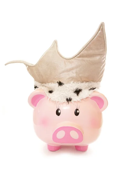 Koning piggy bank — Stockfoto