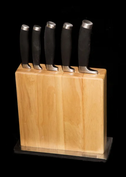 Set of knives in a block — Stock Photo, Image