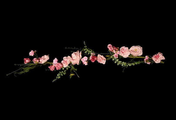 Růže růžové svatební girlanda — Stock fotografie