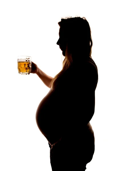 Mulheres grávidas bebendo álcool — Fotografia de Stock