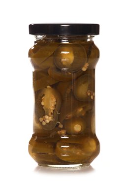 bir kavanoz içinde yeşil biber