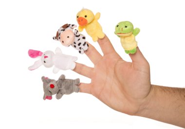 Beş hayvan parmak kuklalar