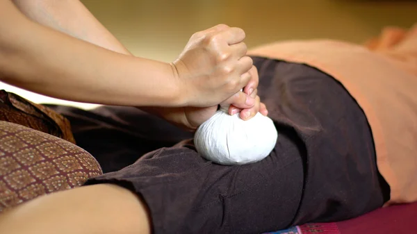 Thai Herbal Ball Massage, — Stock Photo, Image