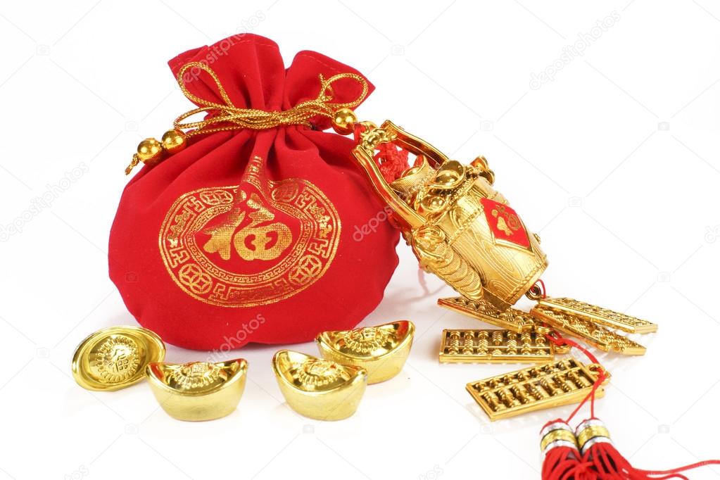Chinese new year ornament on white background 