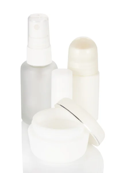 Set of cosmetic bottles isolated on white background. — Stock Photo, Image