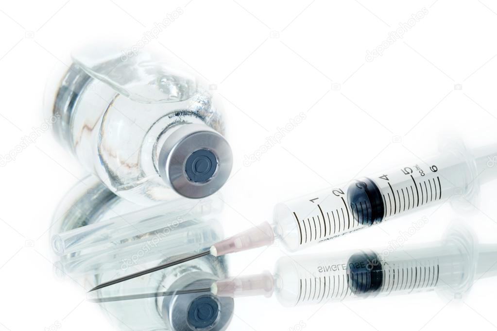 Medical ampoules and syringe