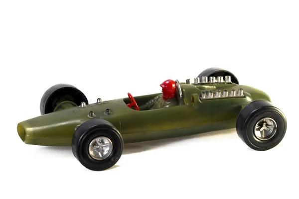 Vintage Plastic Toy, Green Race Car — Stock Photo, Image