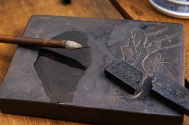 Çin fırça, fırça odak yakın çekim