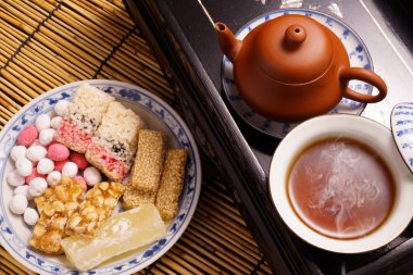 Çin çay ile geleneksel snack