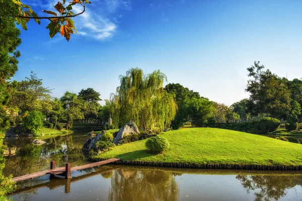 Vista del jardín de estilo japonés — Foto de Stock