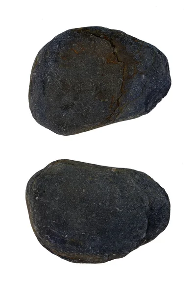 A pedra redonda é isolada sobre um fundo branco — Fotografia de Stock