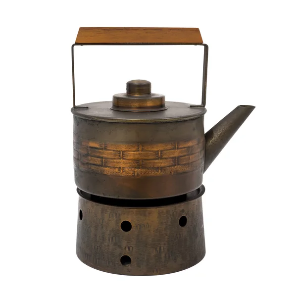 Japanese Style copper kettle on stove — Stock Photo, Image