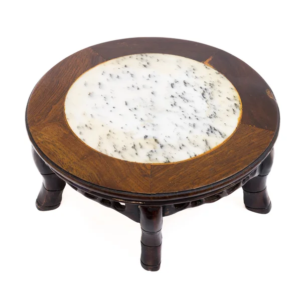 Korte antieke Chinese stijl rondetafel marble boven- en de 5 poten ha Stockfoto