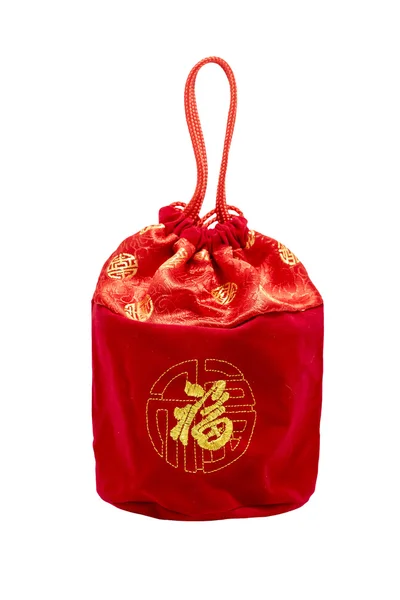 Rode zak voor Chinees Nieuwjaar — Stockfoto