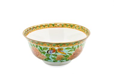 Antik Çin seramik kase izole