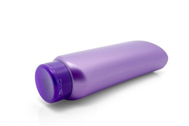 Beyaz arka plan üzerinde izole mor şişe