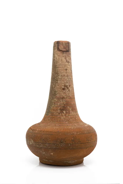 Antique clay jug isolated on white background — Stock Photo, Image